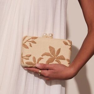 Vici Urban Expressions Voyage On Woven Straw Clutch or Crossbody Bag NWT